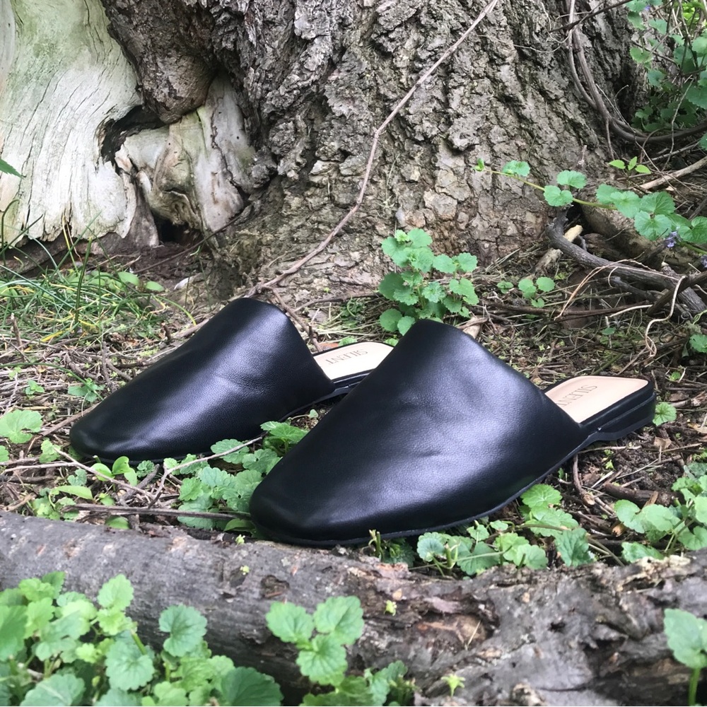 Free People Silent D Brigette Black Leather Mules Size 7.5/8 (37) - Picture 6 of 14